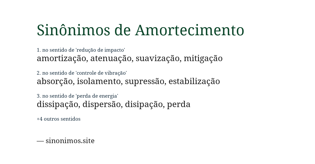 Sinônimo de amortecimento
