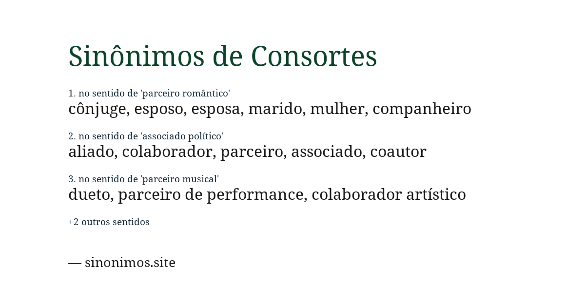 Sinônimo de consortes