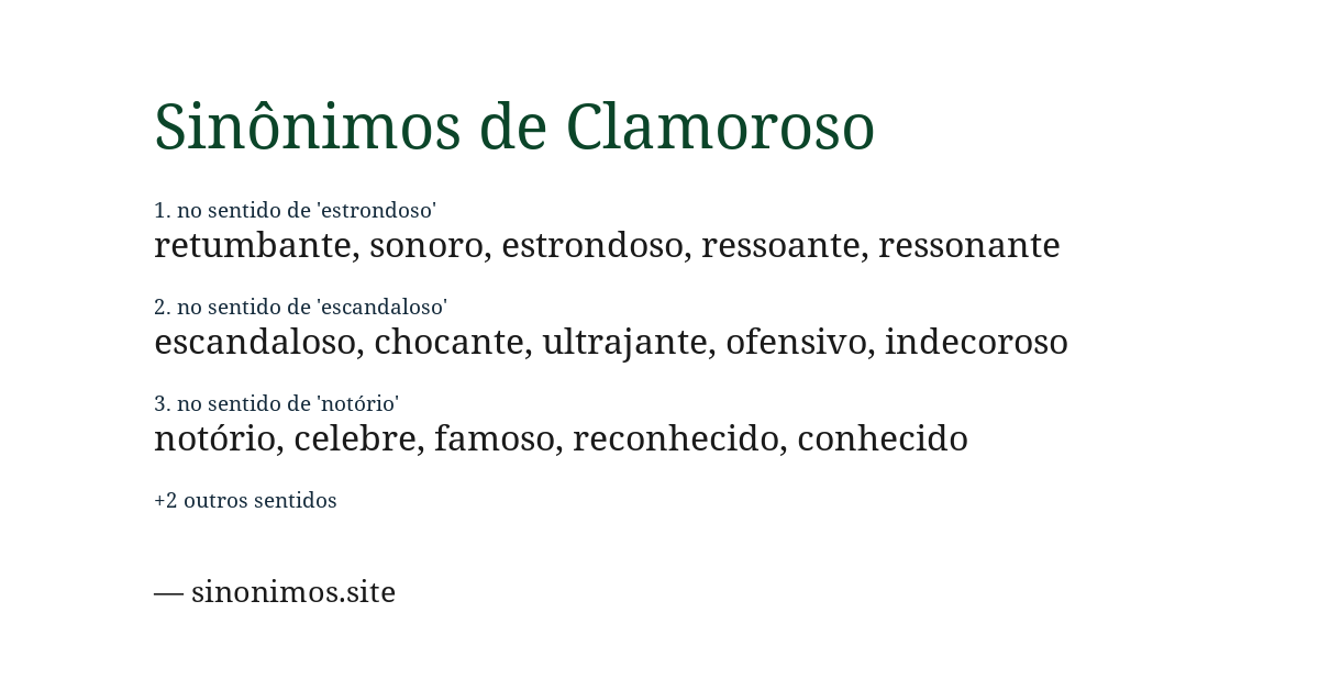 Sinônimo de clamoroso
