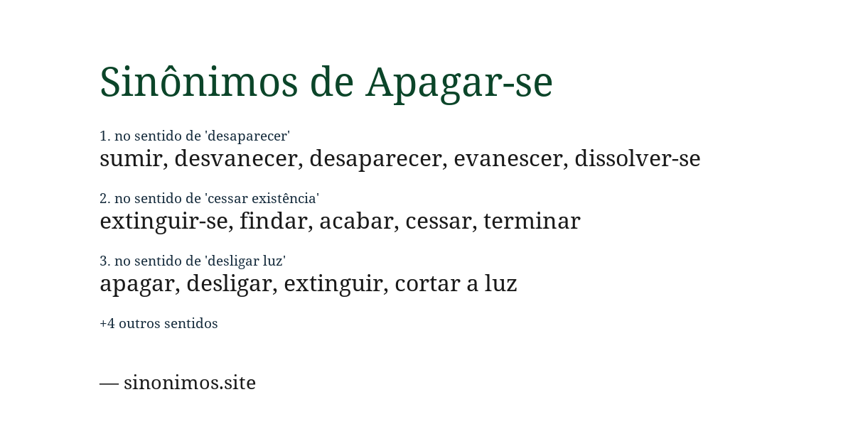 Sinônimo de apagar-se