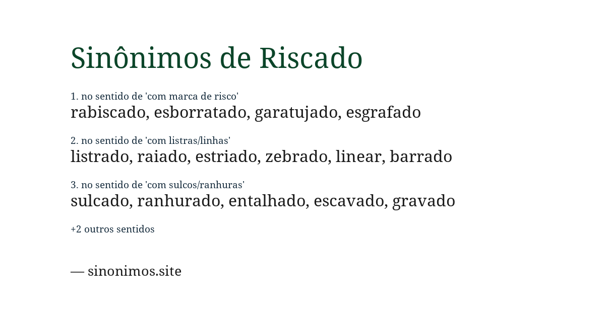 Sinônimo de riscado