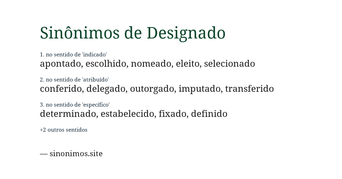 Sinônimo de designado