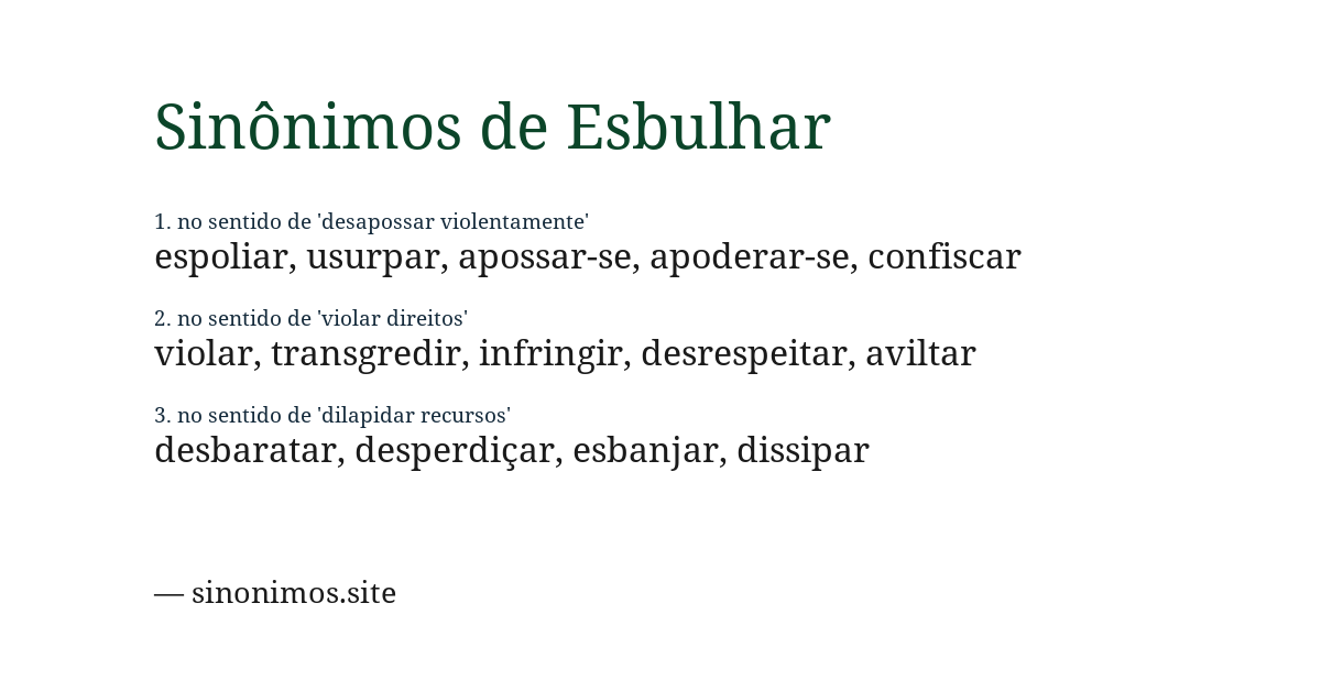 Sinônimo de esbulhar