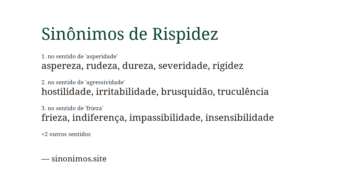 Sinônimo de rispidez