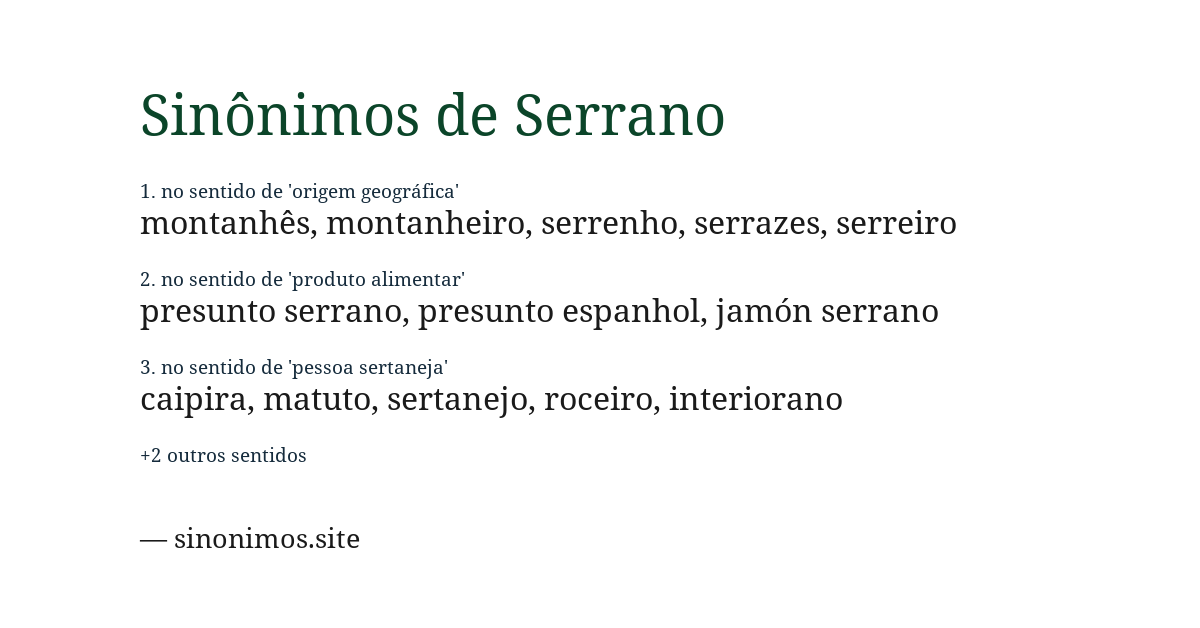 Sinônimo de serrano