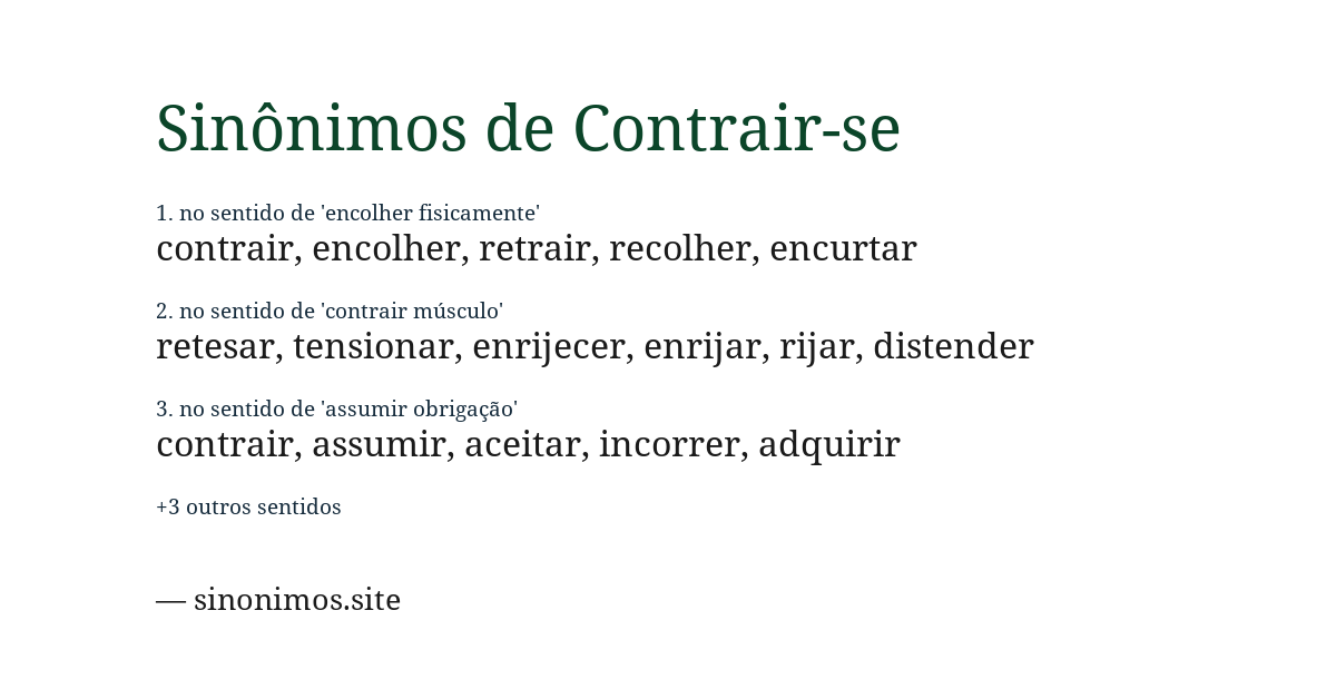 Sinônimo de contrair-se