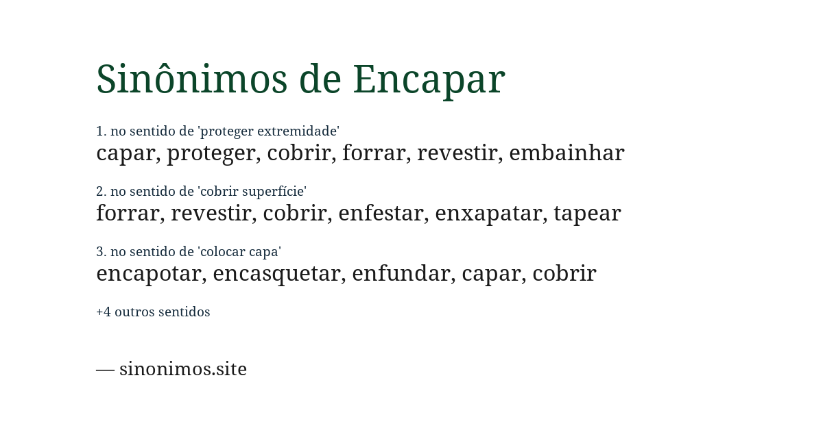 Sinônimo de encapar