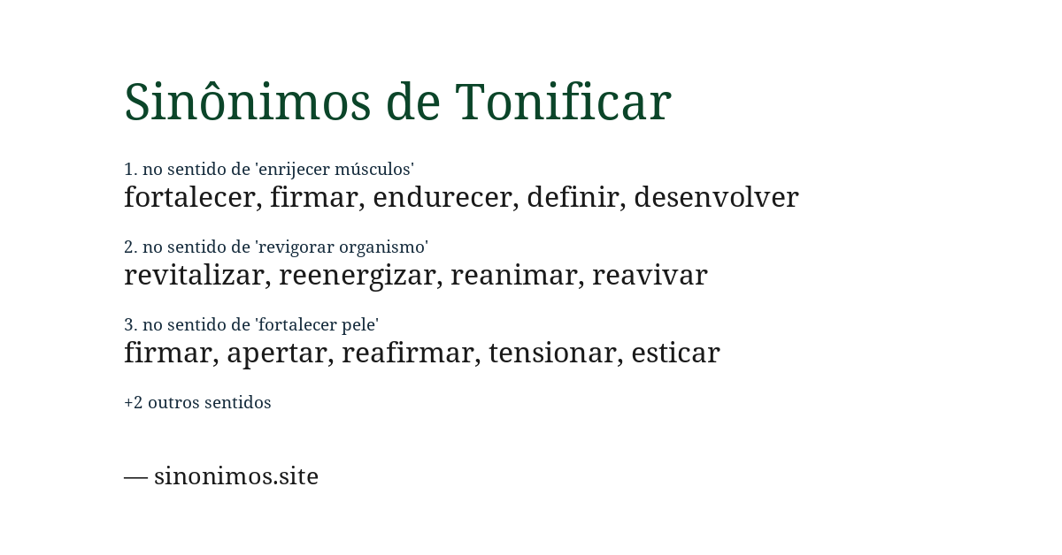 Sinônimo de tonificar