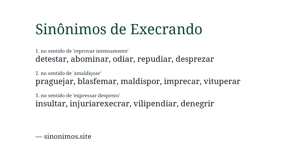 Sinônimo de execrando