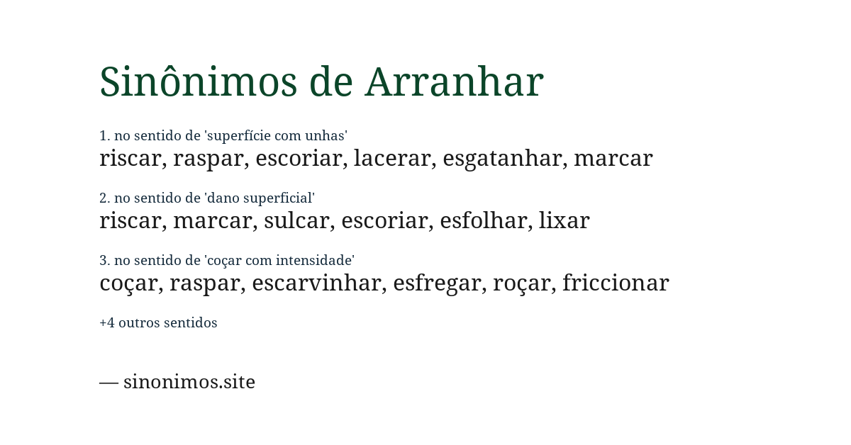 Sinônimo de arranhar