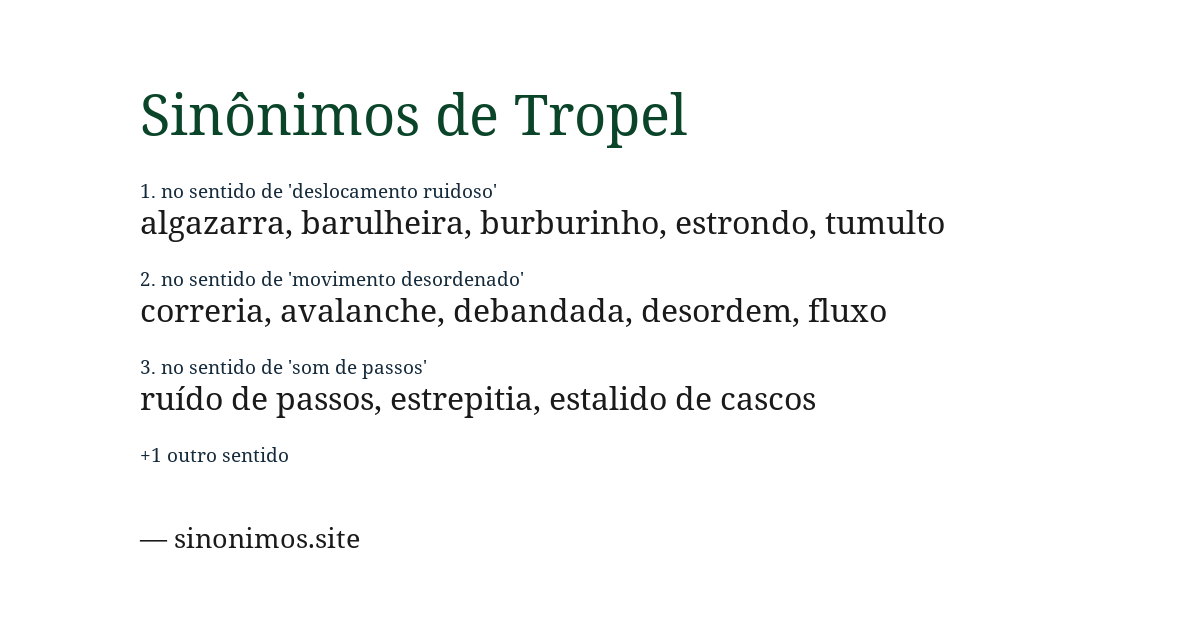 Sinônimo de tropel