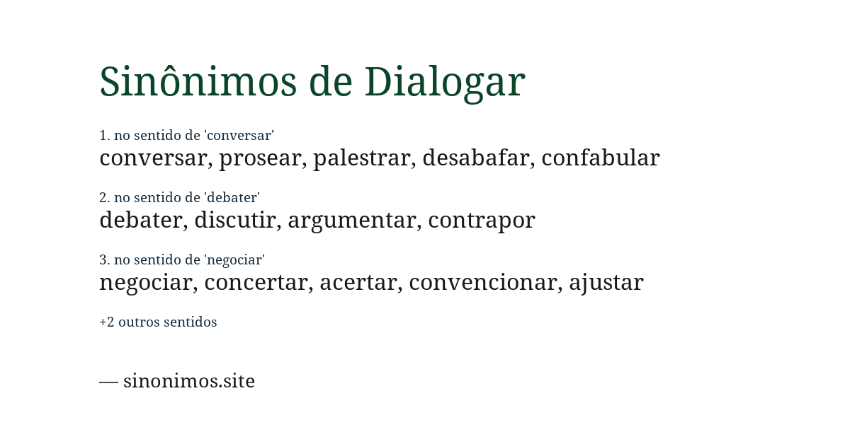 Sinônimo de dialogar