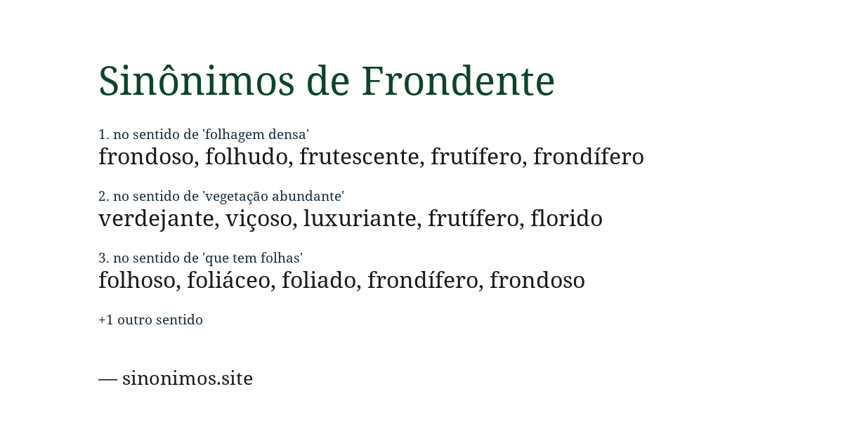 Sinônimo de frondente