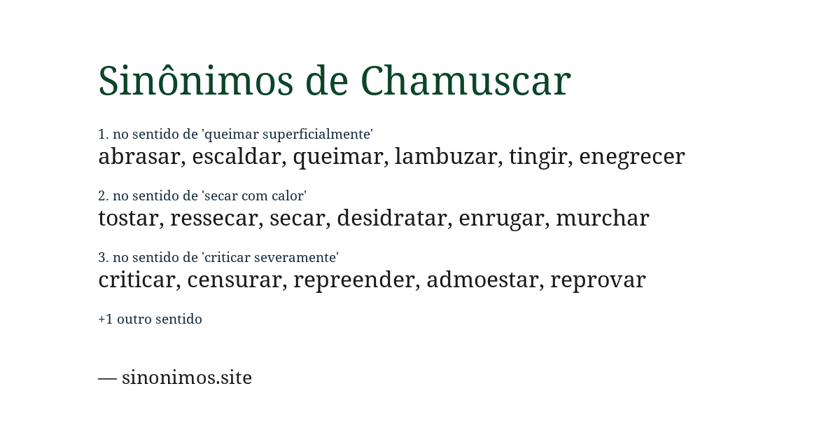 Sinônimo de chamuscar