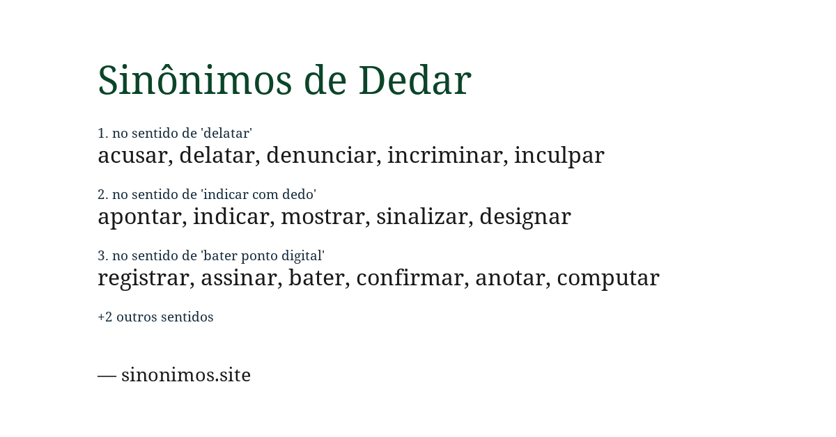 Sinônimo de dedar