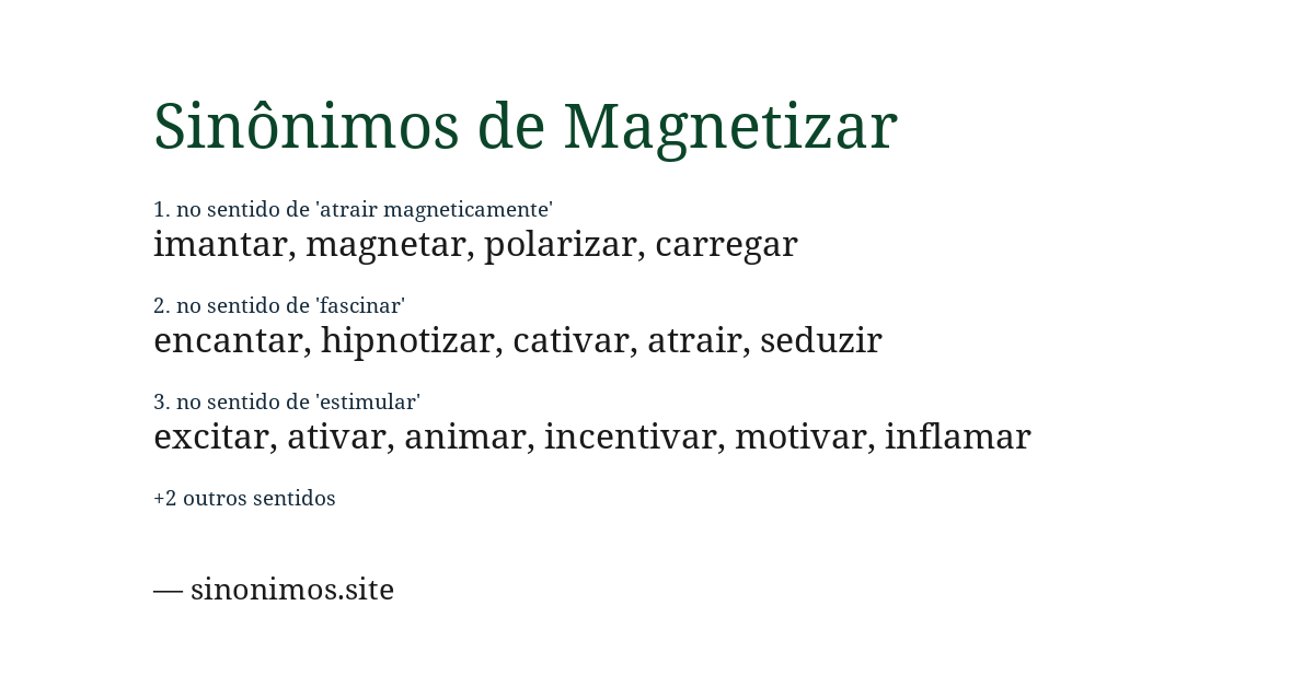 Sinônimo de magnetizar