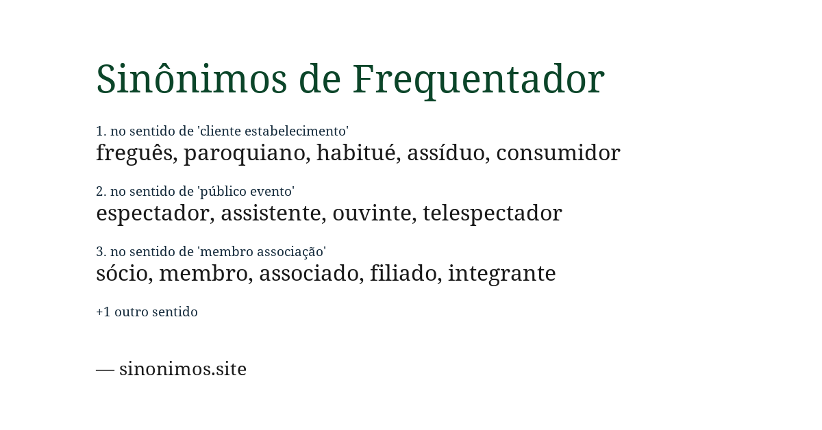 Sinônimo de frequentador