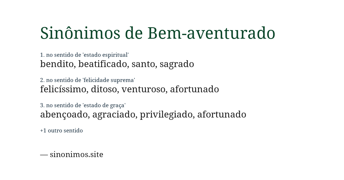 Sinônimo de bem-aventurado