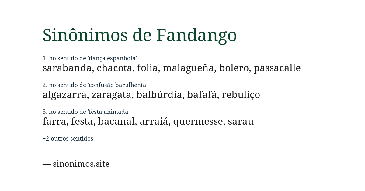 Sinônimo de fandango