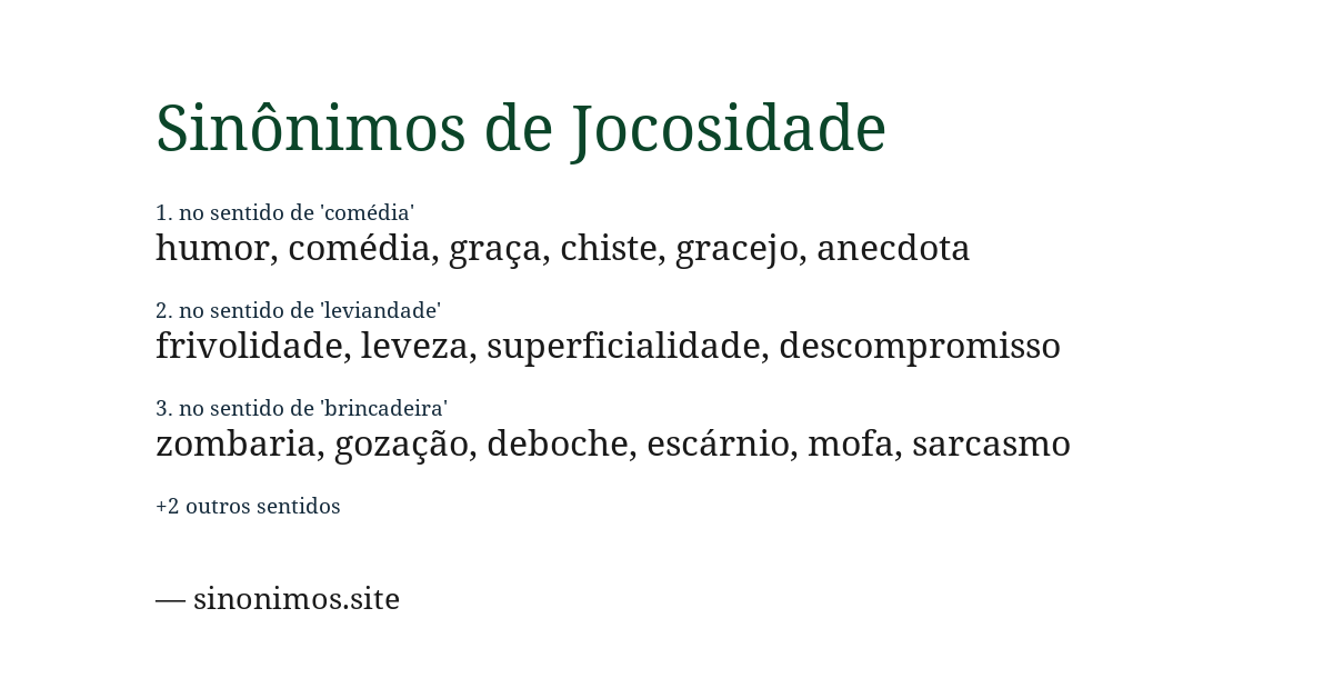 Sinônimo de jocosidade