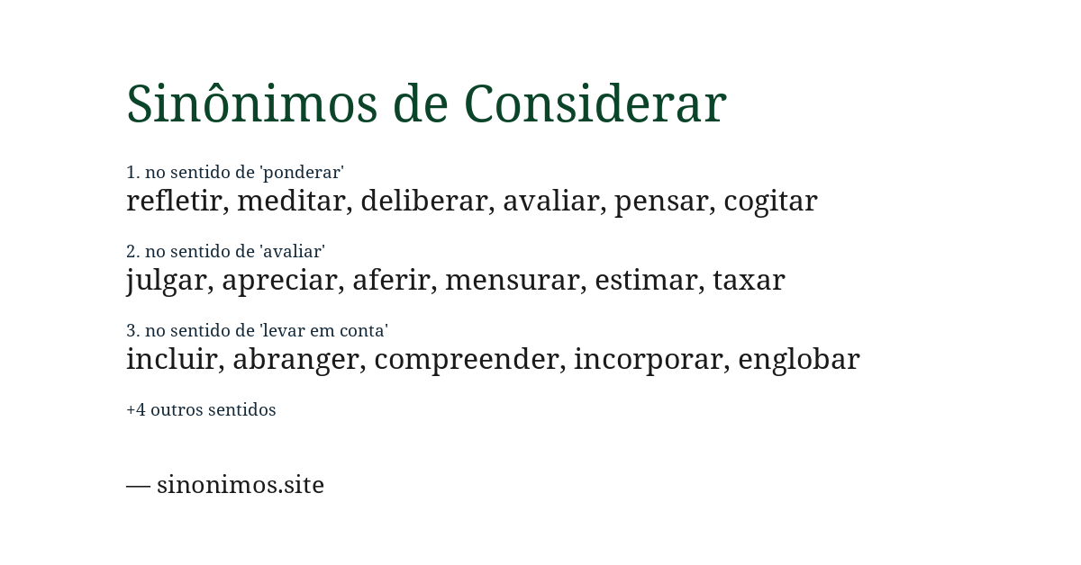 Sinônimo de considerar