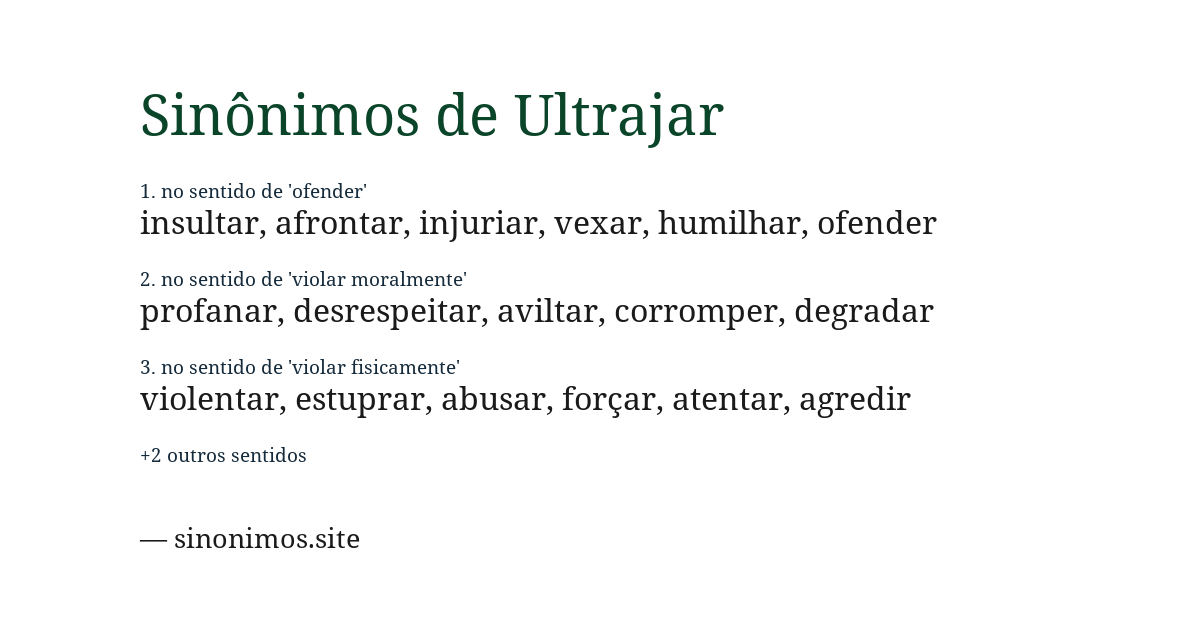 Sinônimo de ultrajar