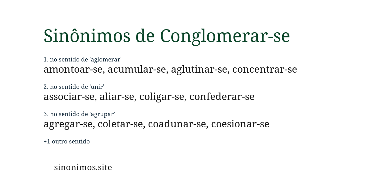 Sinônimo de conglomerar-se