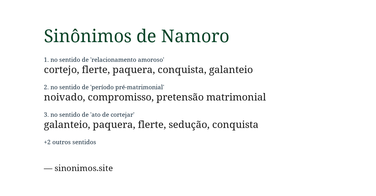 Sinônimo de namoro
