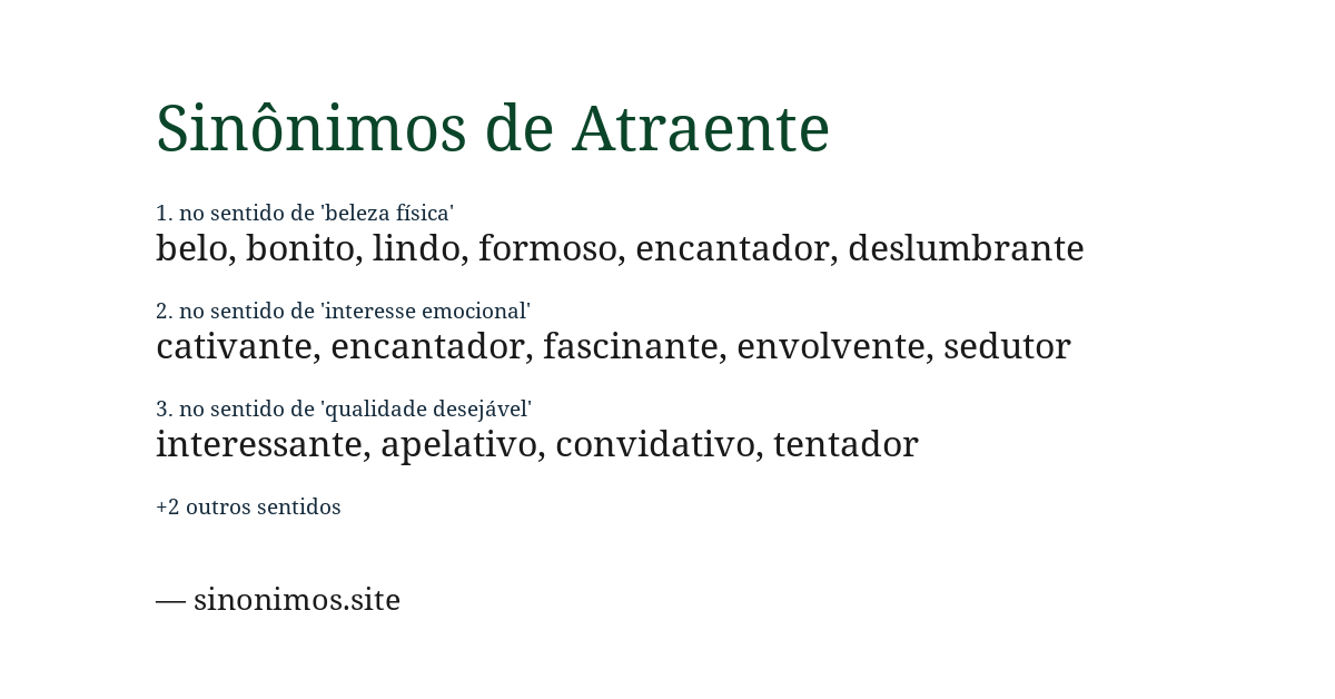Sinônimo de atraente