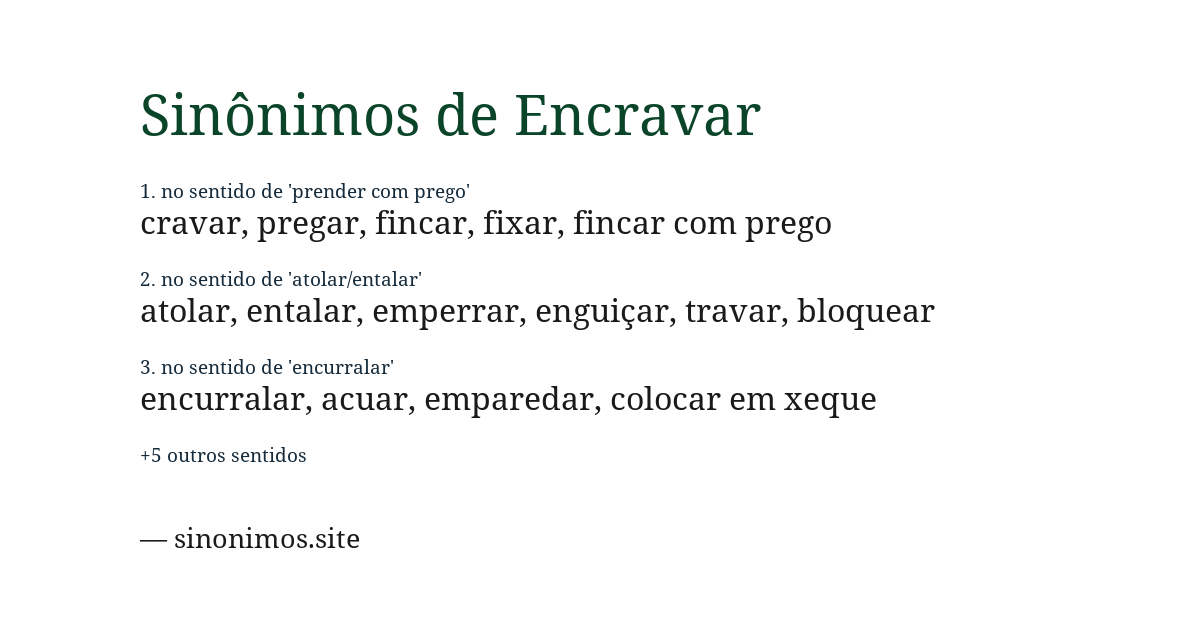 Sinônimo de encravar