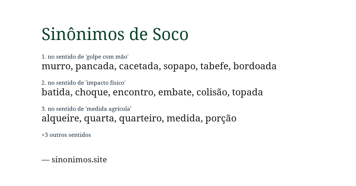 Sinônimo de soco