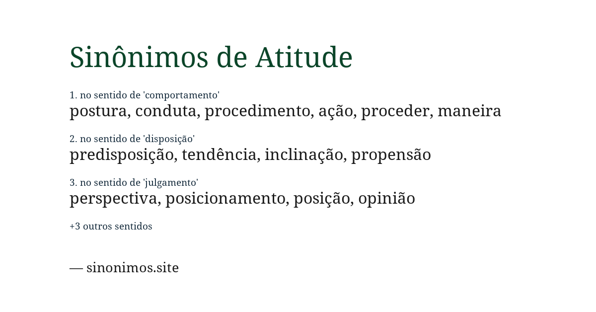 Sinônimo de atitude