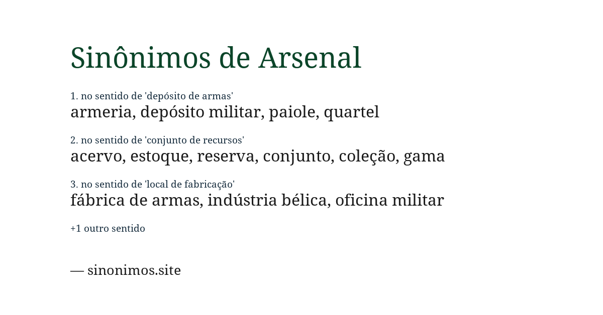 Sinônimo de arsenal
