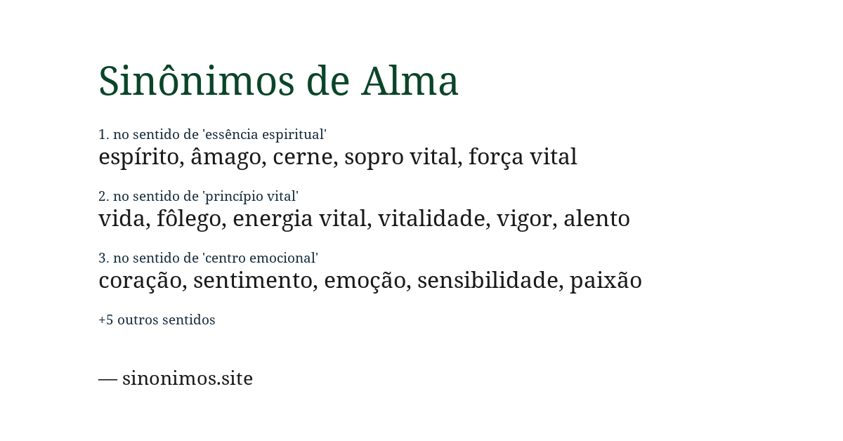 Sinônimo de alma