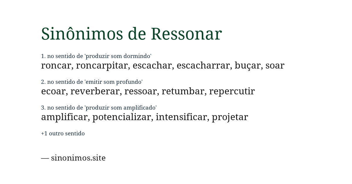 Sinônimo de ressonar