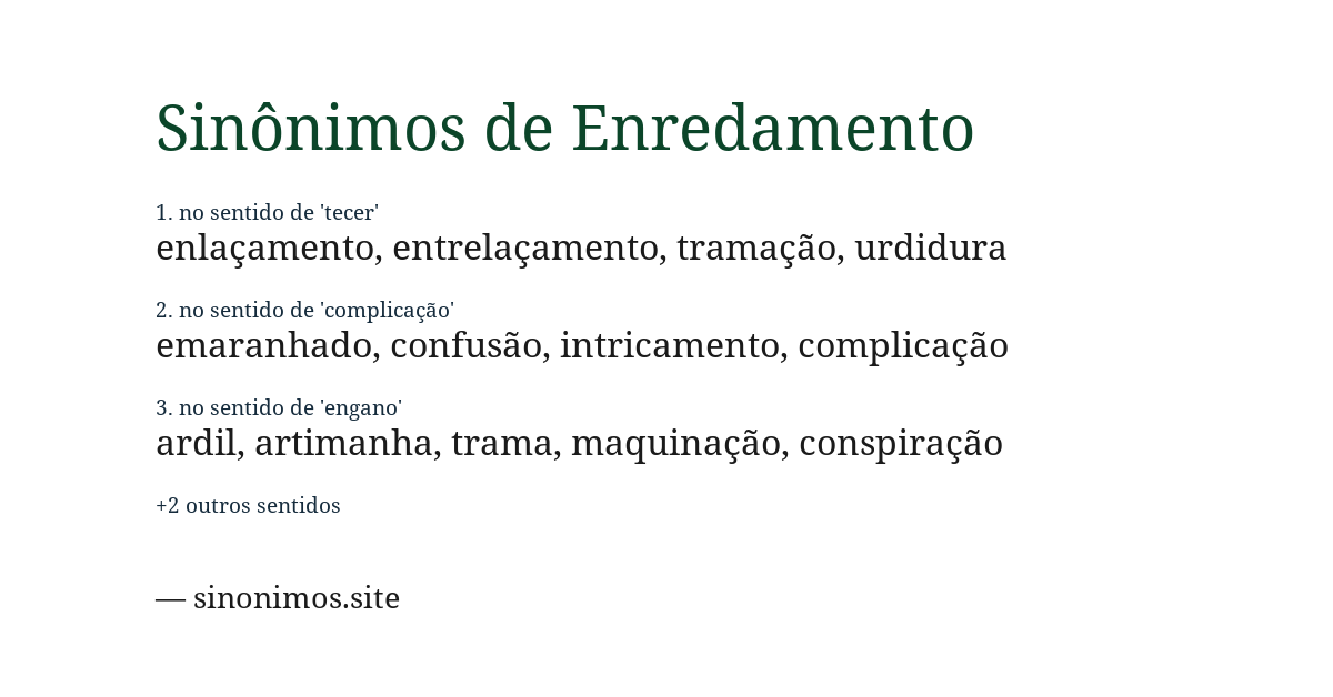 Sinônimo de enredamento