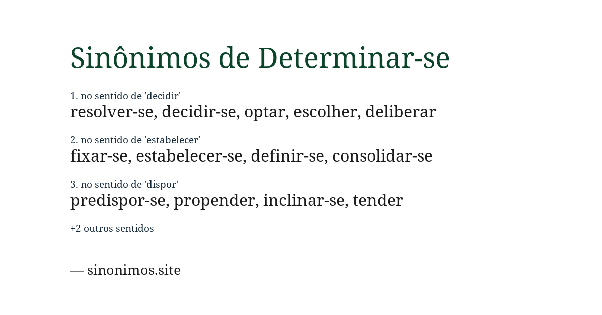 Sinônimo de determinar-se