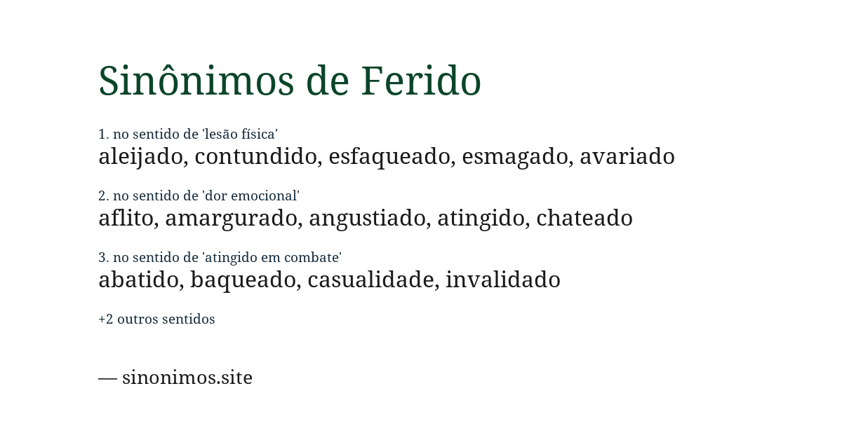 Sinônimo de ferido
