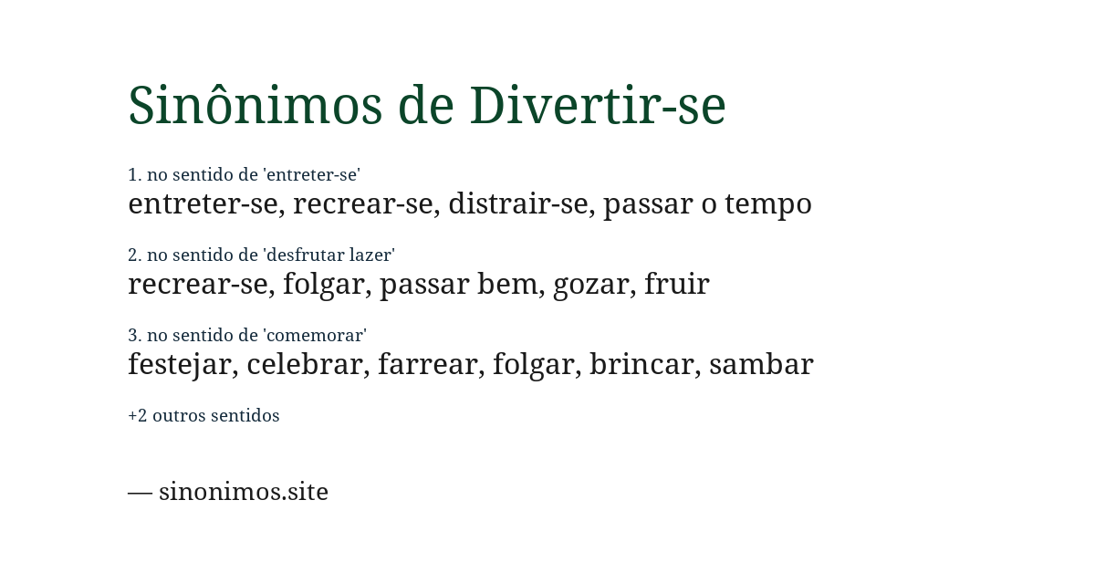 Sinônimo de divertir-se