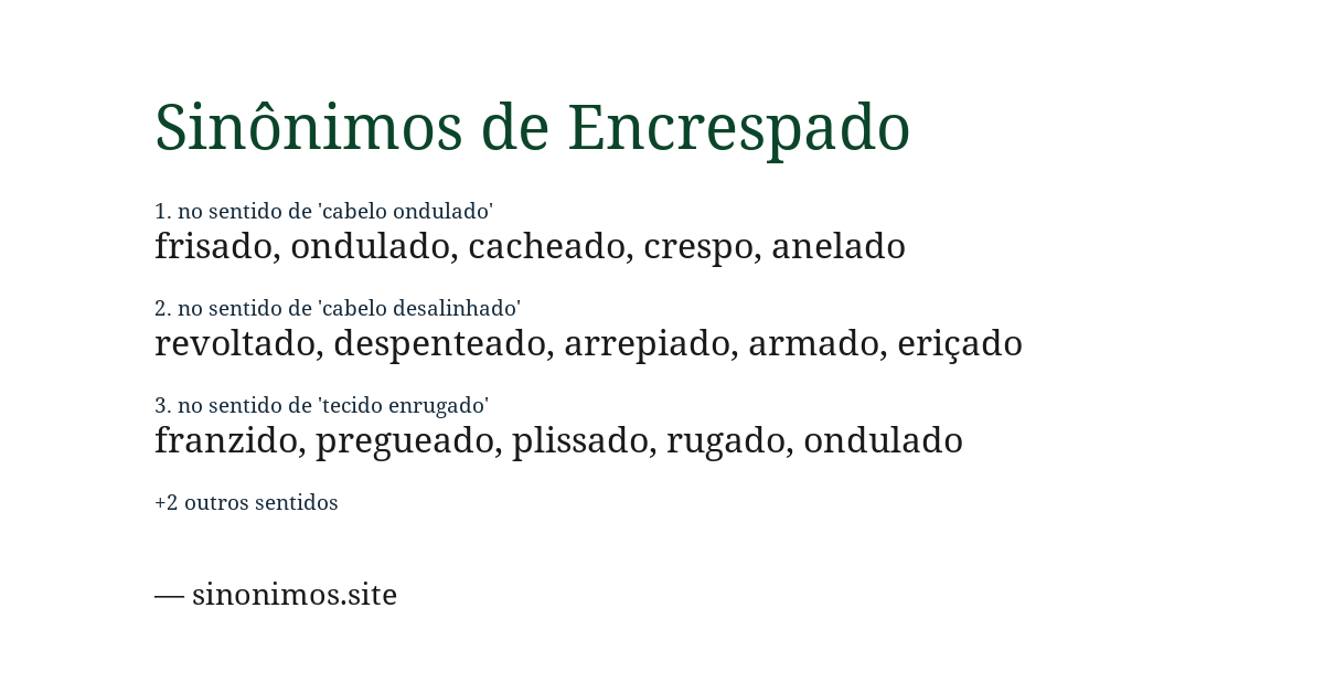 Sinônimo de encrespado