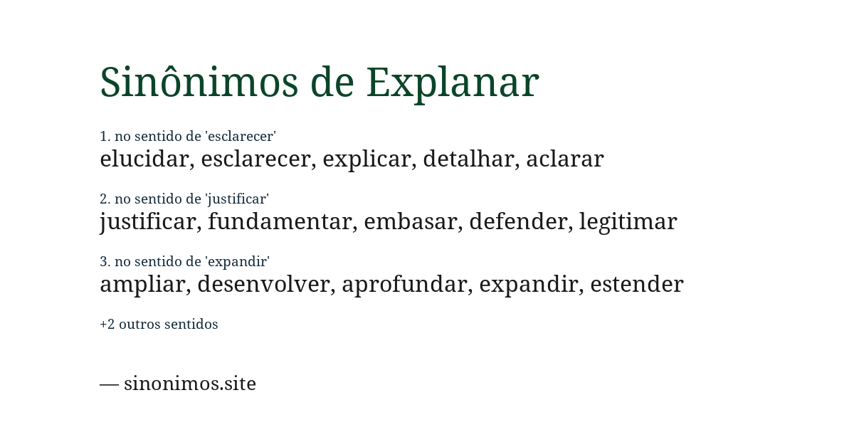 Sinônimo de explanar
