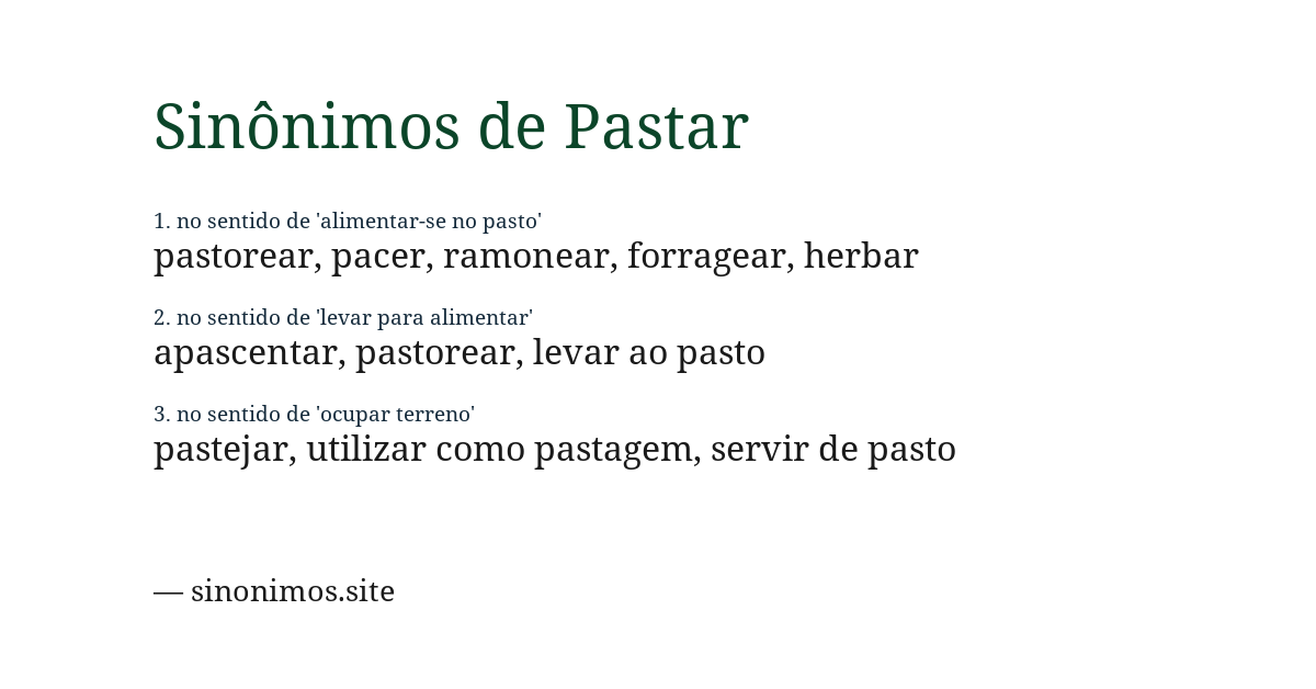 Sinônimo de pastar