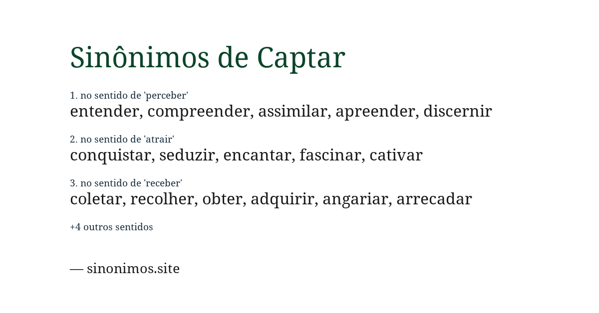Sinônimo de captar