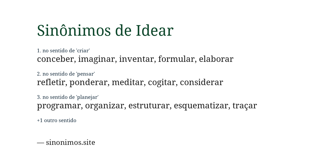 Sinônimo de idear