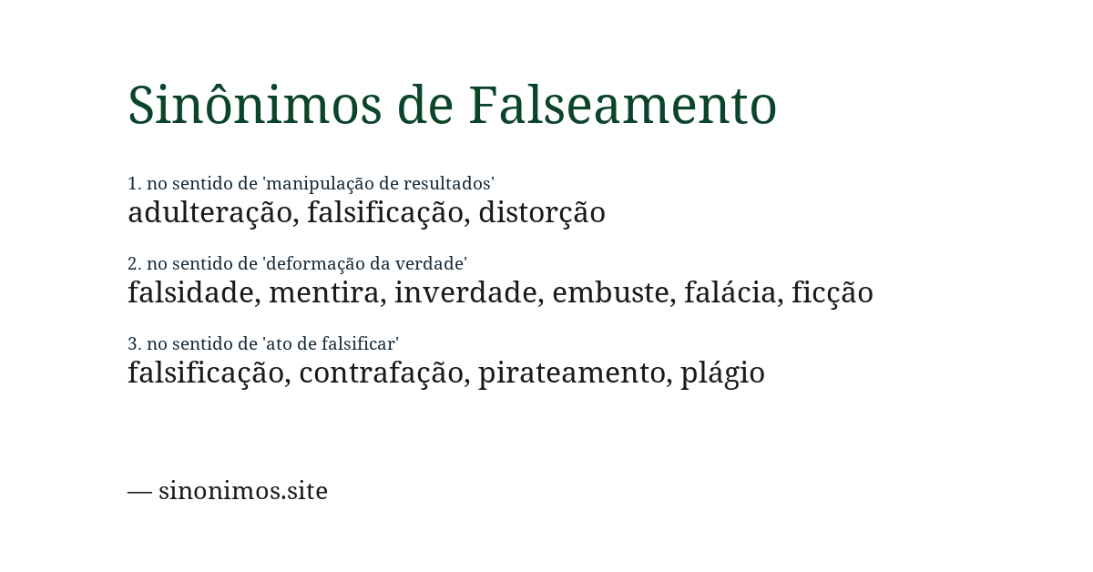 Sinônimo de falseamento
