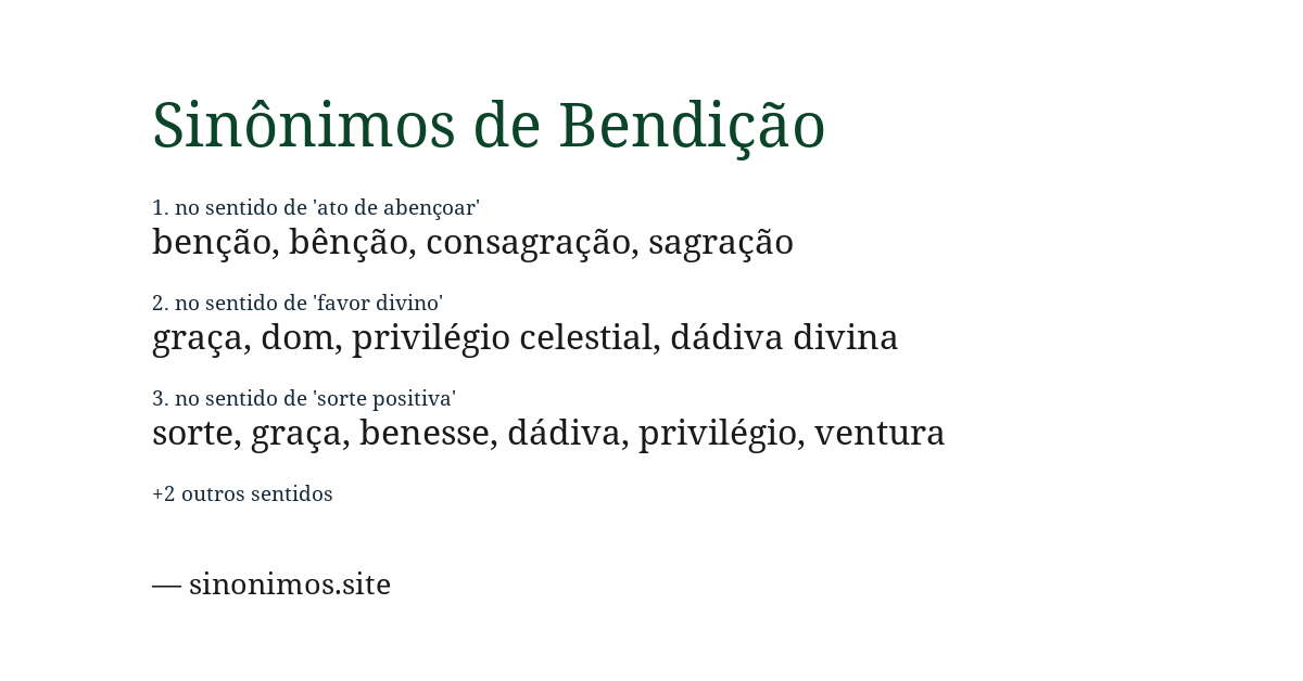 Sinônimo de bendição