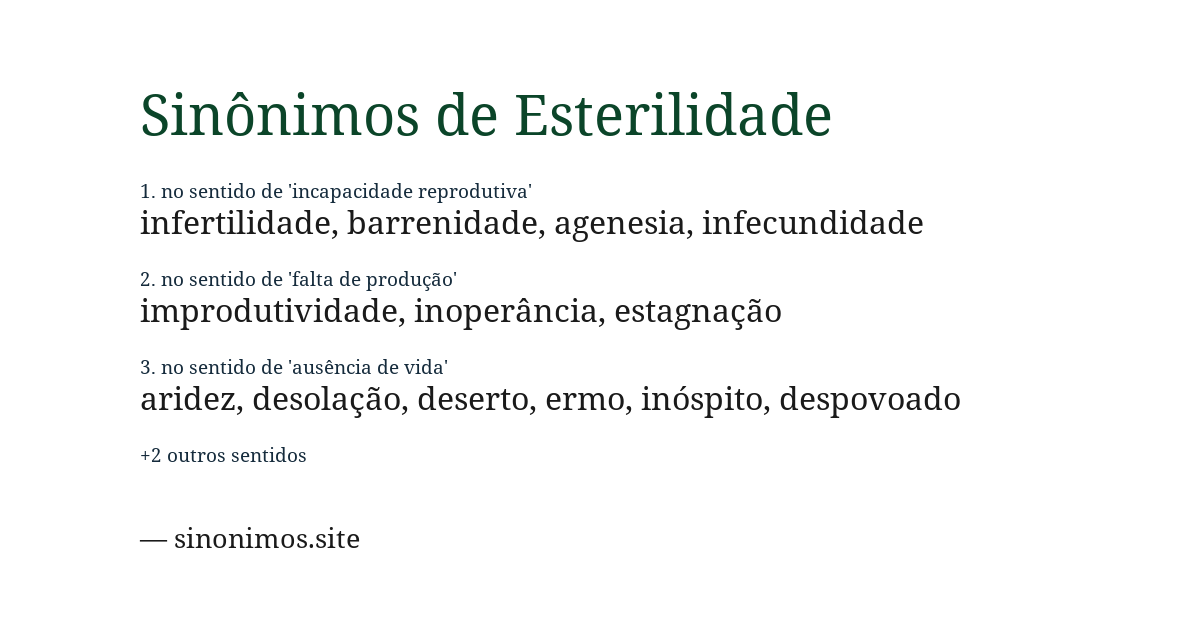 Sinônimo de esterilidade