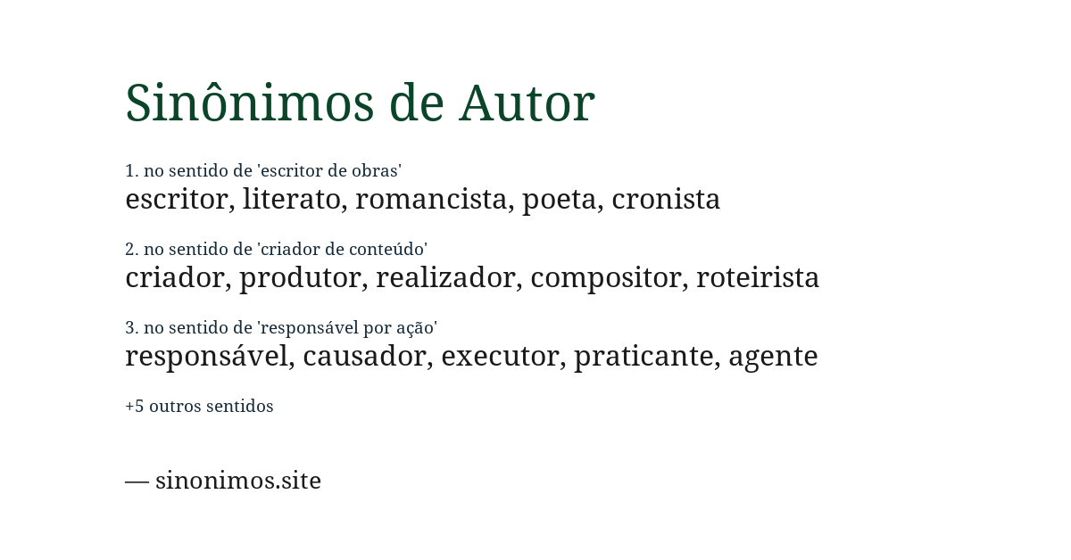 Sinônimo de autor