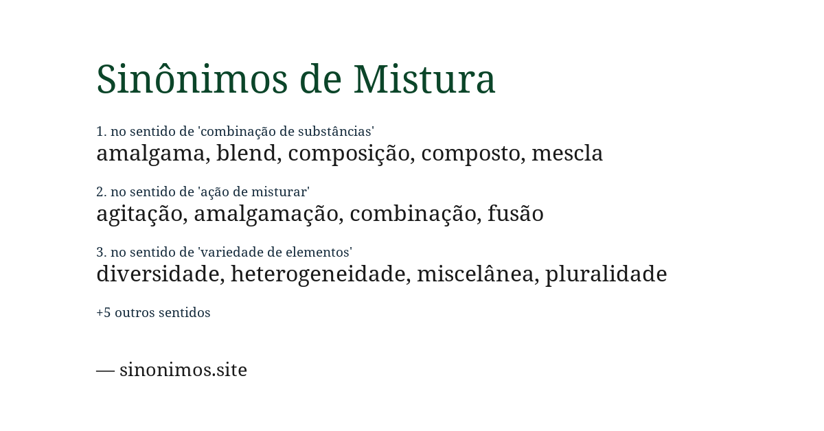 Sinônimo de mistura