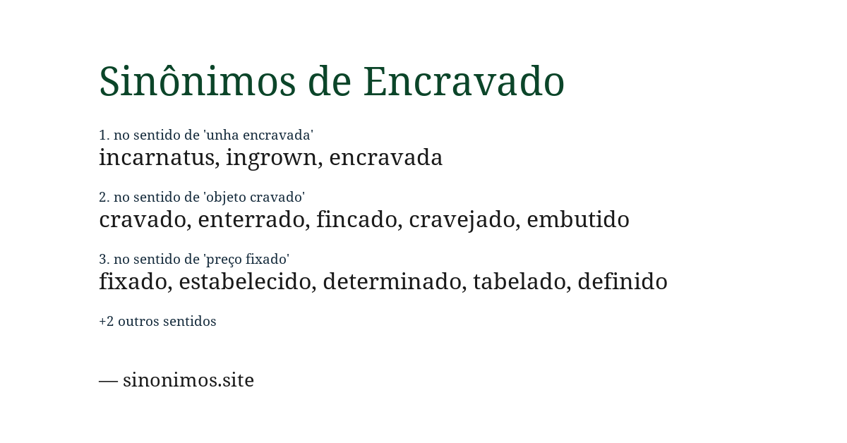 Sinônimo de encravado